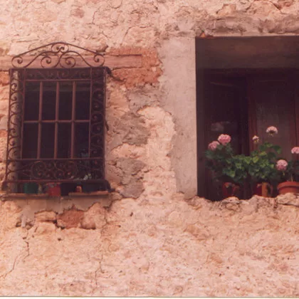 Geranios en ventana